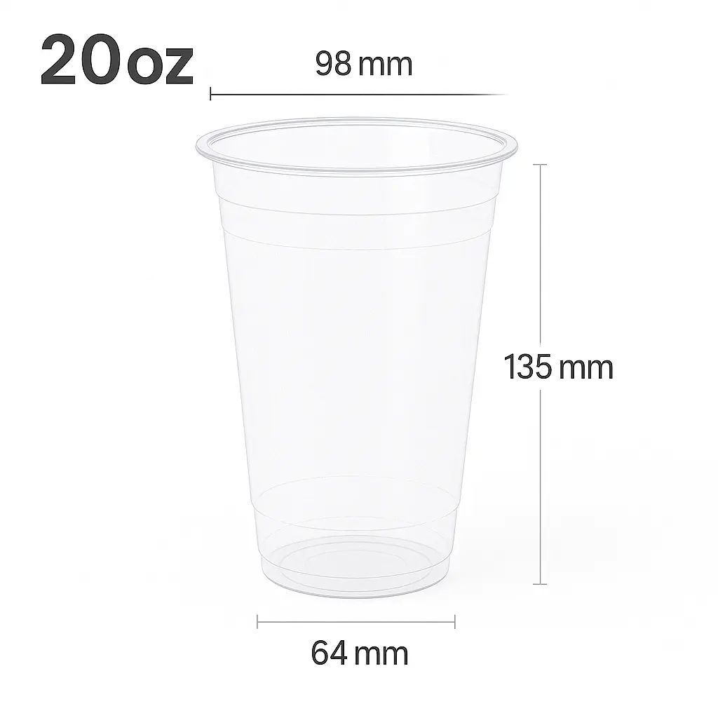 20oz-98 PET Plastic Cup 1000/ctn