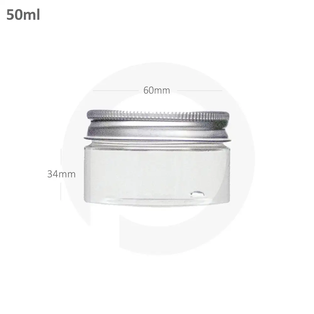 50ml/60mm PET Plastic Jar Alu Cap 100/ctn