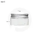 50ml/60mm PET Plastic Jar Alu Cap 100/ctn
