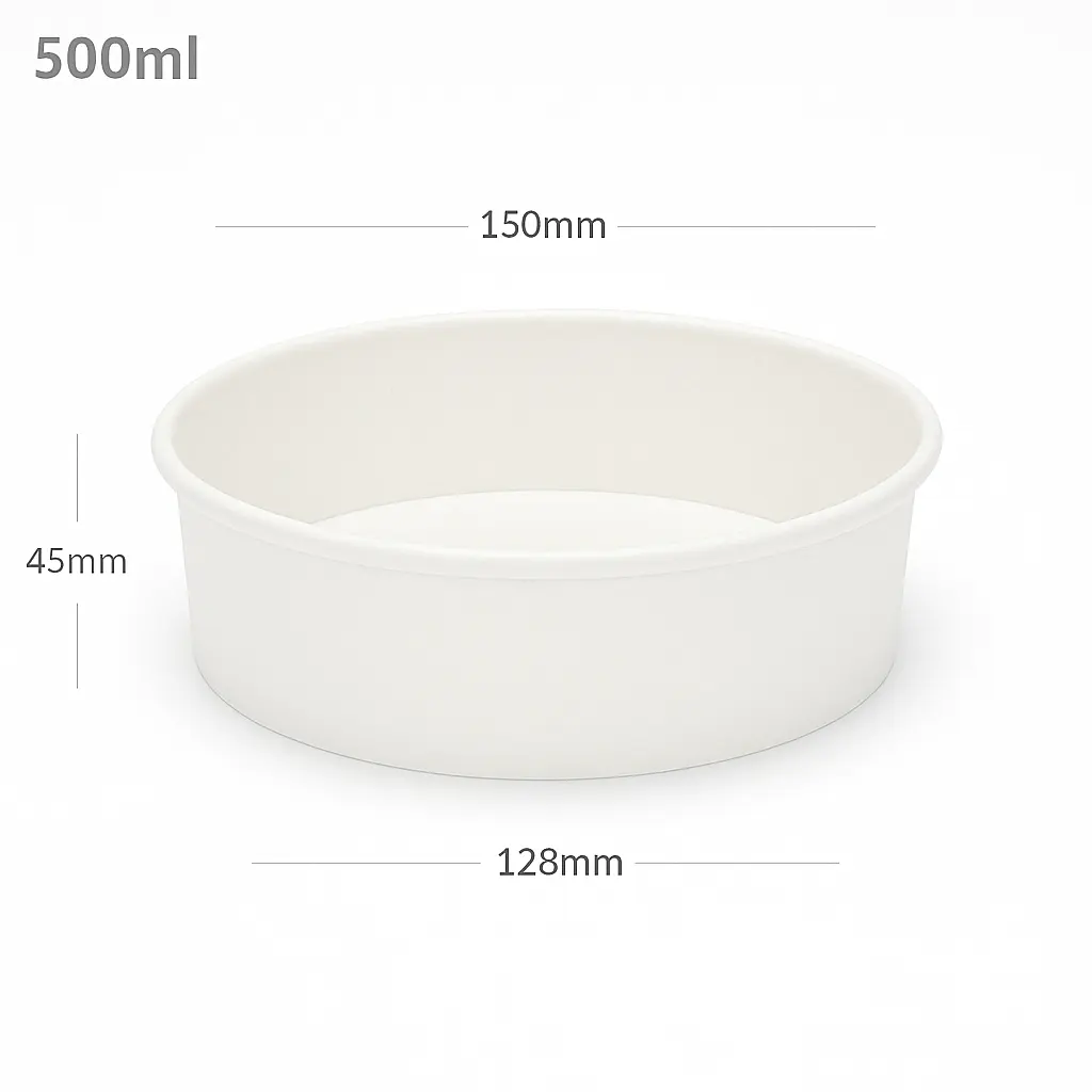 500ml White Paper Salad Bowl 300/ctn