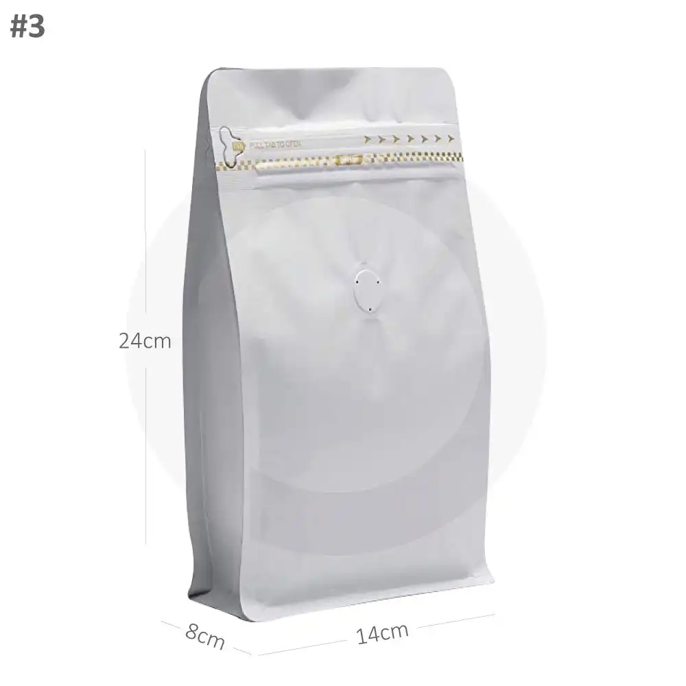 #3 White Flat Bottom Ziplock Valve Bag 250/ctn
