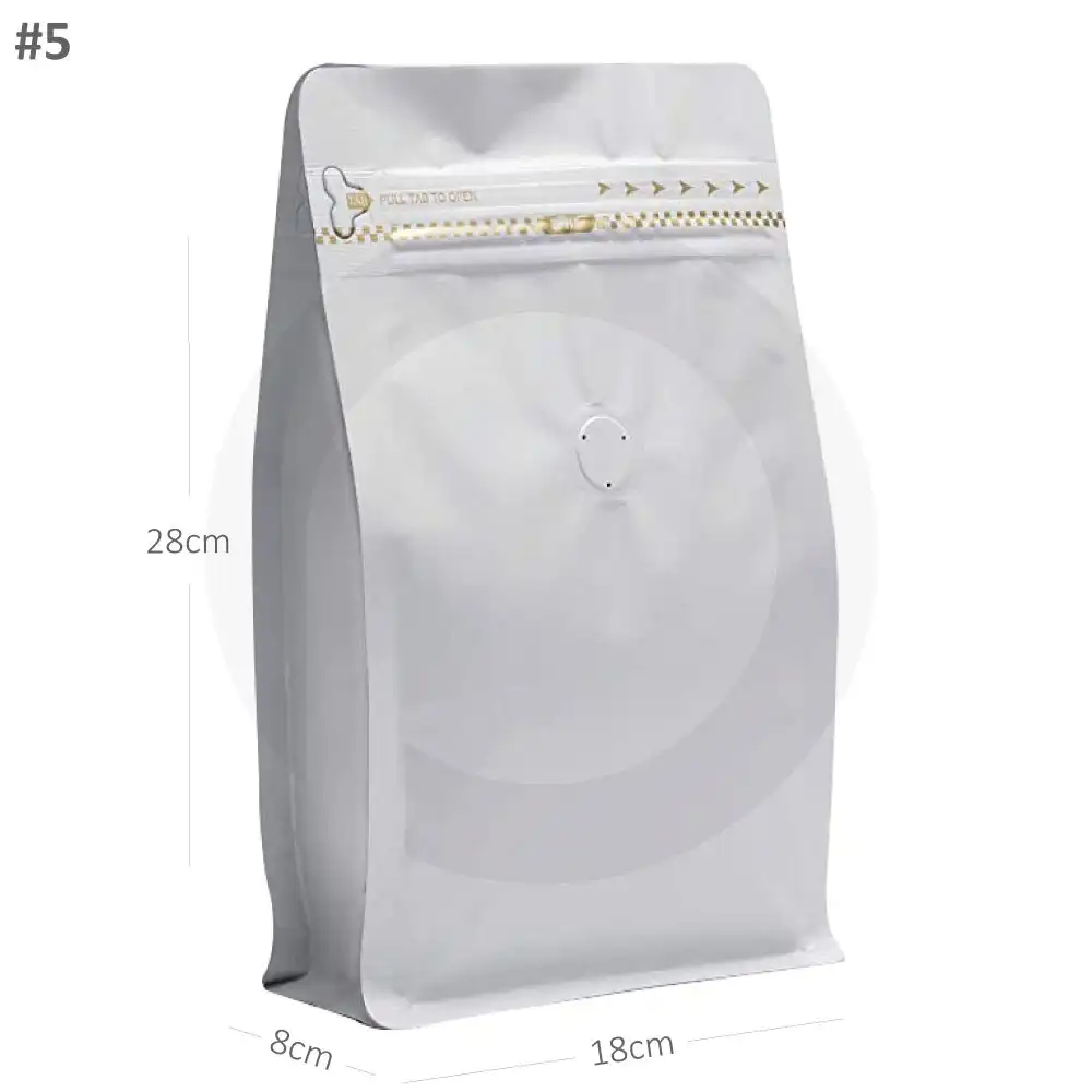 #5 White Flat Bottom Ziplock Valve Bag 250/ctn