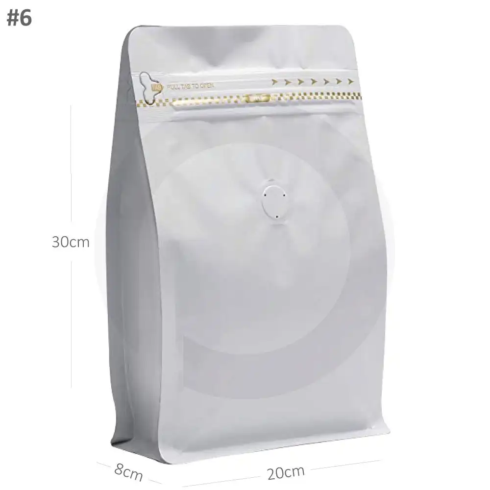 #6 White Flat Bottom Ziplock Valve Bag 300/ctn