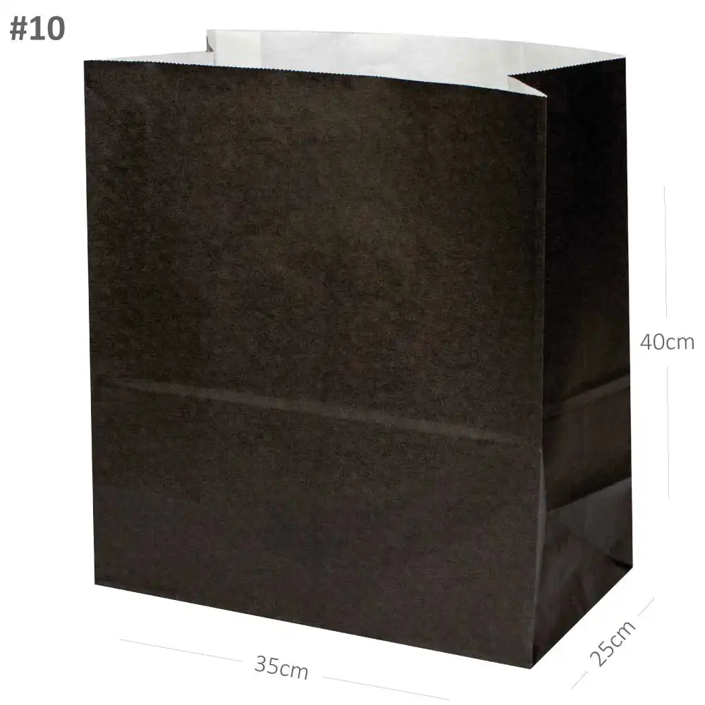 Black - #10 White Paper No Handle Bag 200/ctn