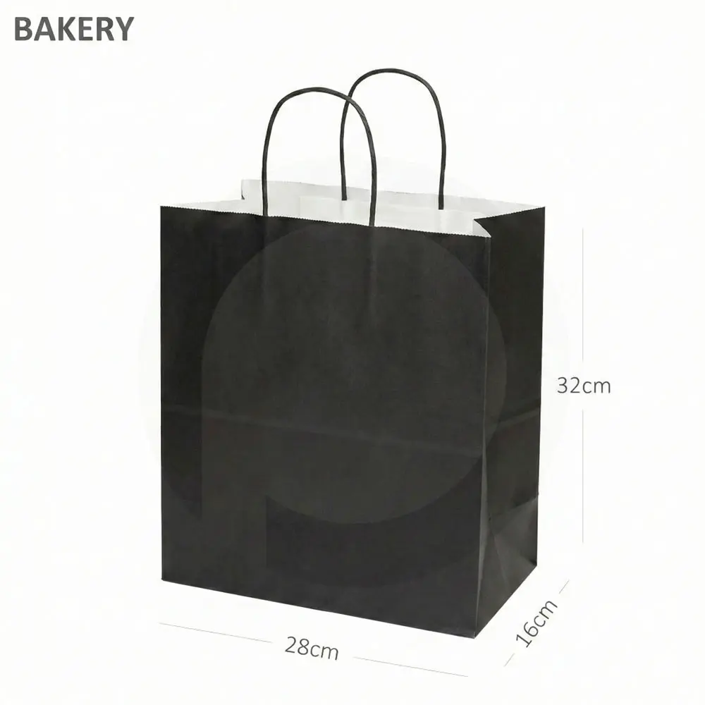 Black - #5 White Paper Twisted Handle Bag 200/ctn