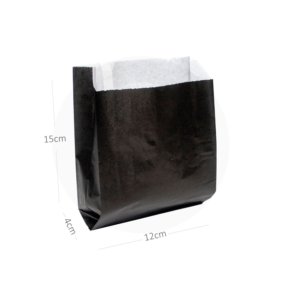 Black - #1215 Satchel White Paper Bag 1000/ctn