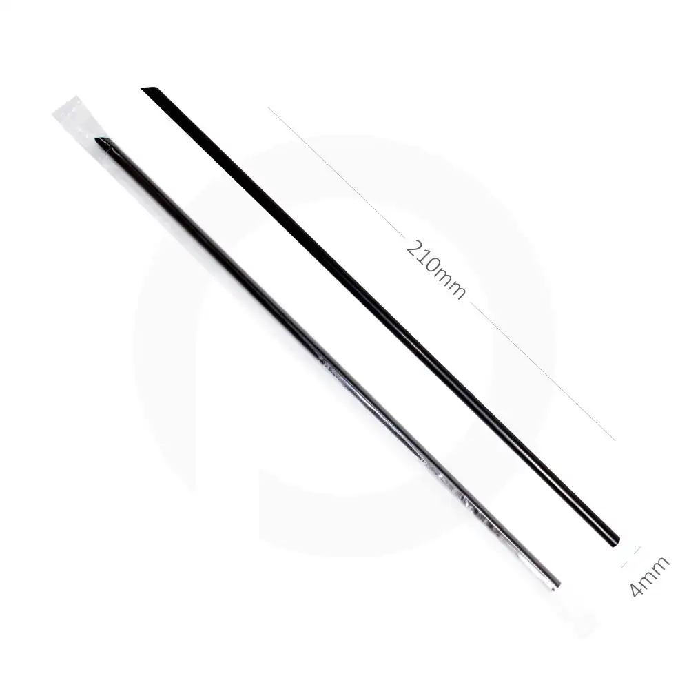 [076025] 4×210mm Black Spike Straw Film Wrap 4000/Ctn