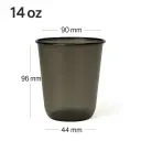 14oz Black PET Plastic U Shape Cup 1000/ctn