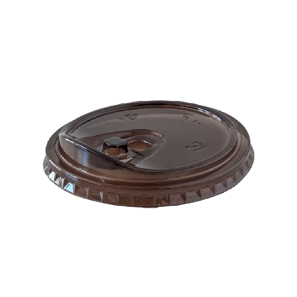 Black - 90mm PET Plastic Strawless Lid 1000/ctn