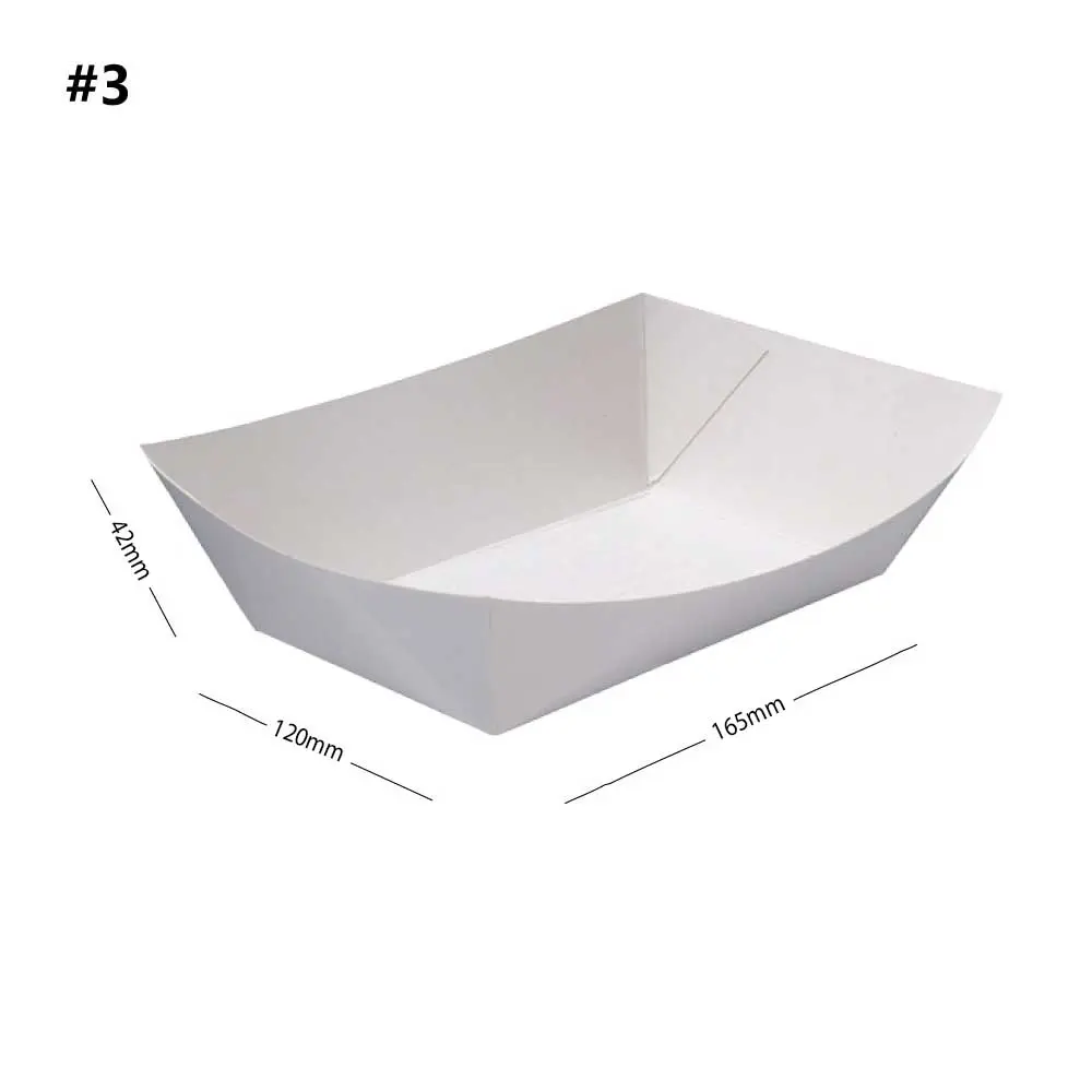 [052039] #3 White Paper Food Tray 500/ctn