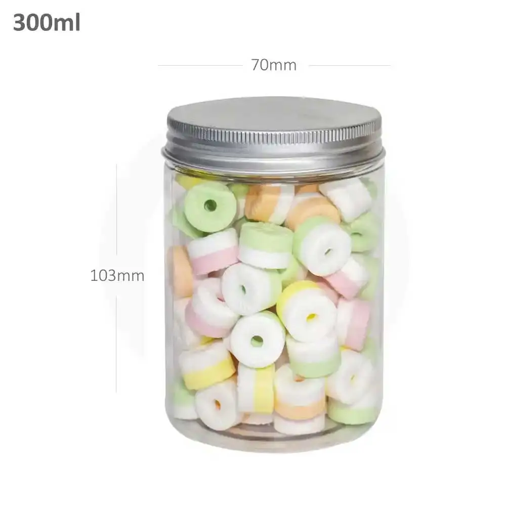300ml/70mm PET Plastic Jar Alu Cap 100/ctn
