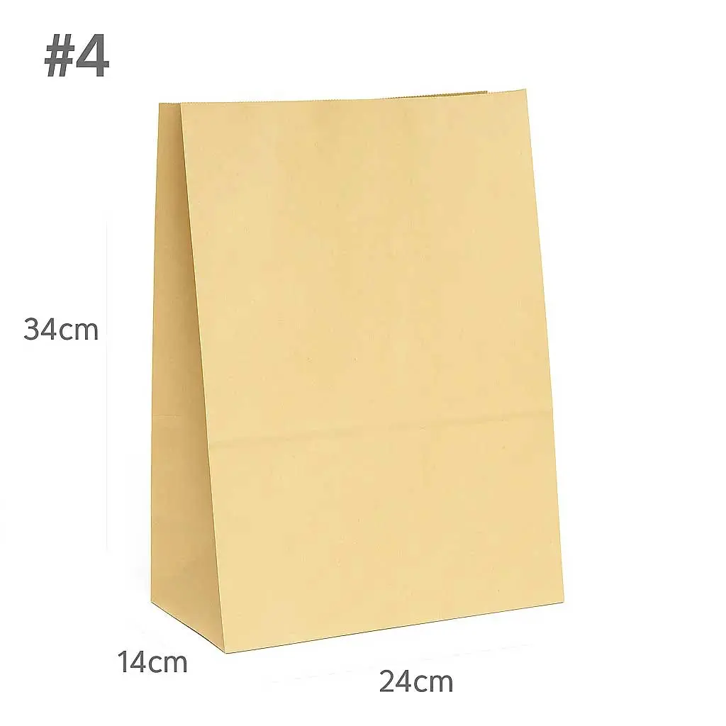 #4 Kraft Paper No Handle Bag 200/ctn