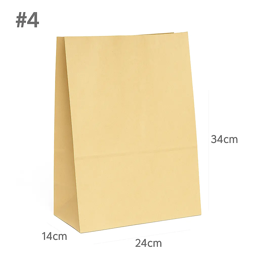 #4 Kraft Paper No Handle Bag 200/ctn