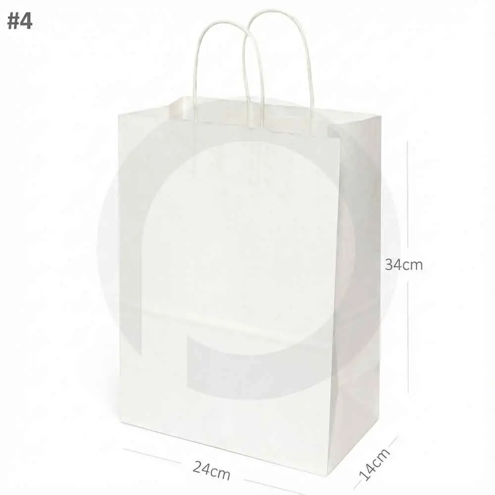 #4 White Paper Twisted Handle Bag 200/ctn