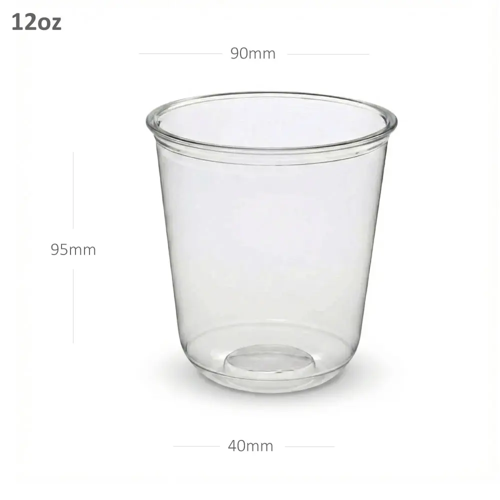 14oz Clear PET Plastic U Shape Cup 1000/ctn 