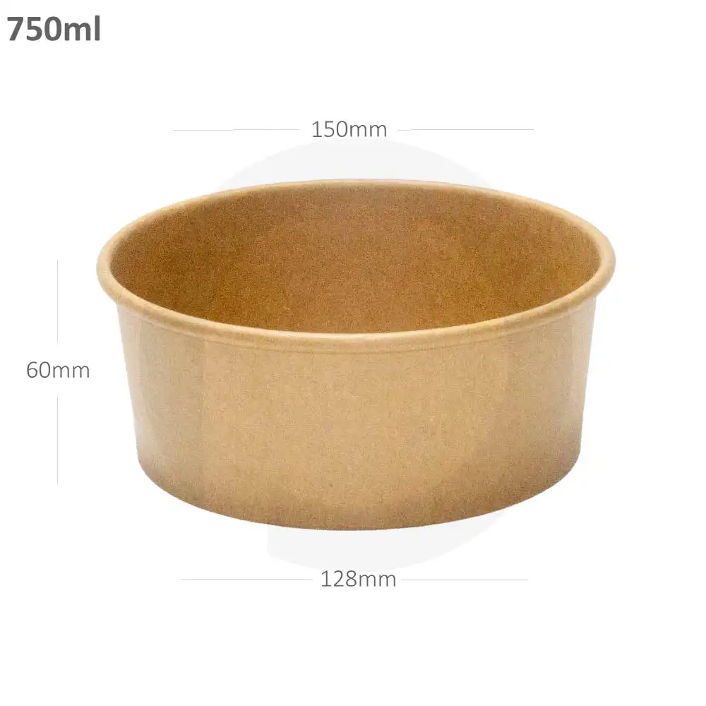 [102007] 750ml Kraft Paper Salad Bowl 300/ctn
