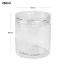 250ml/70mm PET Plastic Jar Clear PP Cap 100/ctn