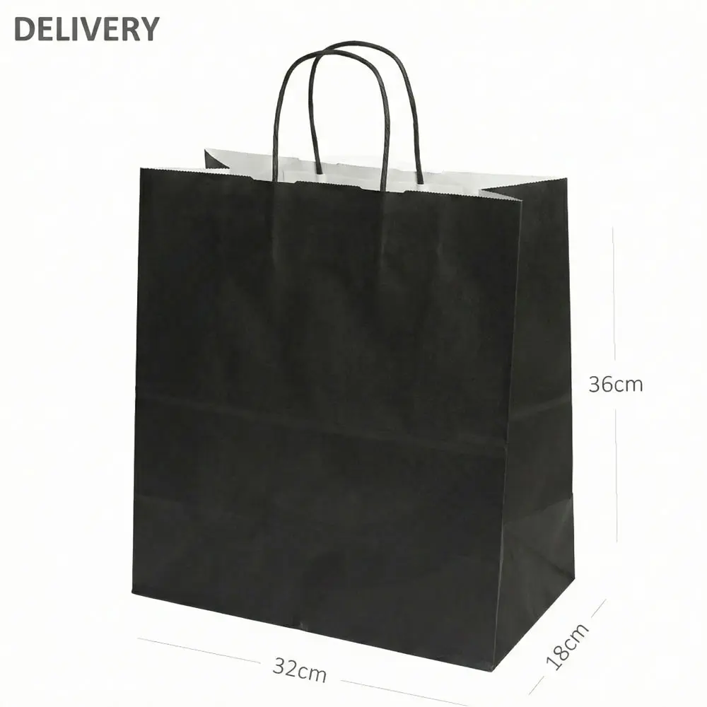 [101033] Black - #7 White Paper Twisted Handle Bag 200/ctn