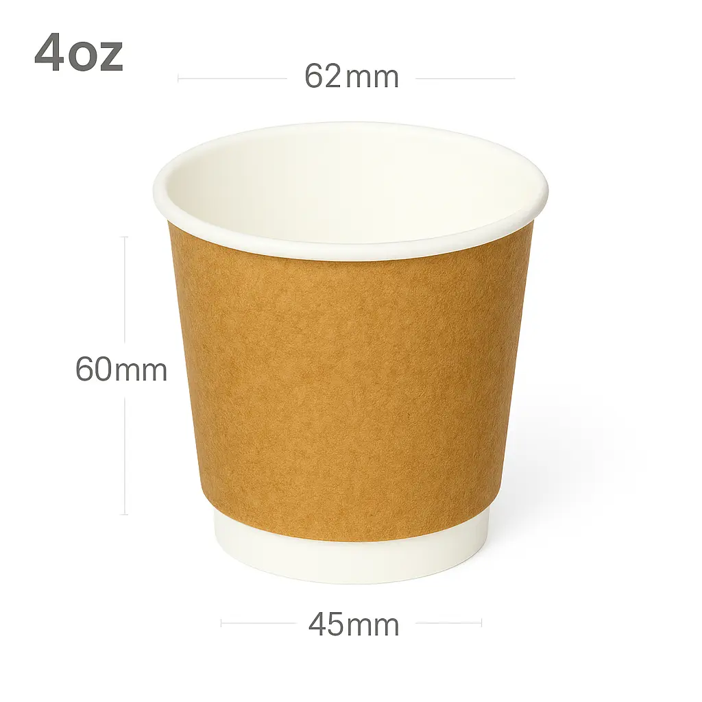 [015043] 4oz Double Wall White Kraft Paper Cup 500/ctn