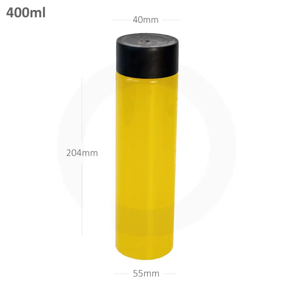 [012042] 400ml PET Plastic Bottle with Black PP Cap 100/ctn