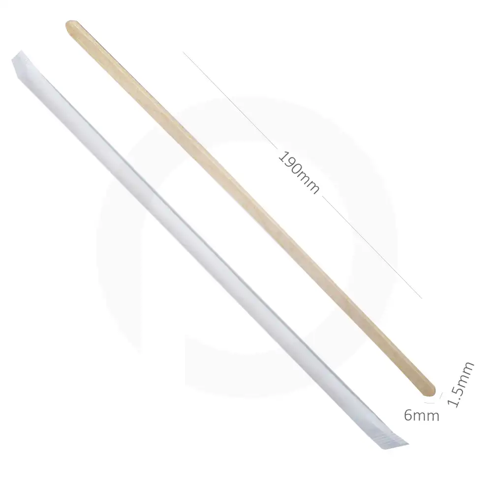 [035002] 190mm Wooden Coffee Stirrer Paper Wrap 2000/ctn