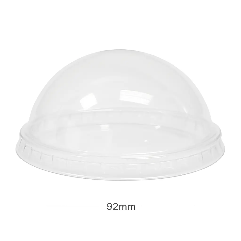 [029014] 92mm PET Plastic No Hole Dome Lid 1000/ctn
