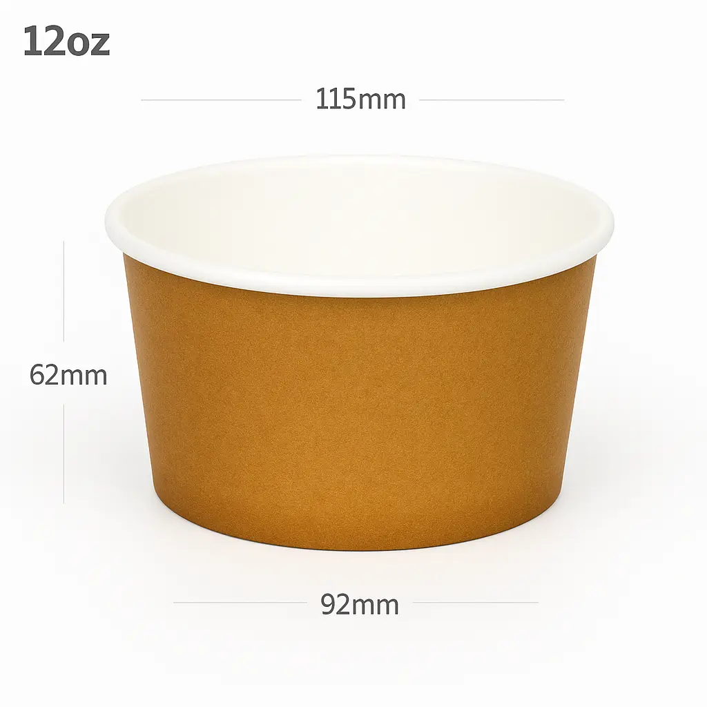 [015075] Brown - 12oz White Paper Soup Cup 500/ctn