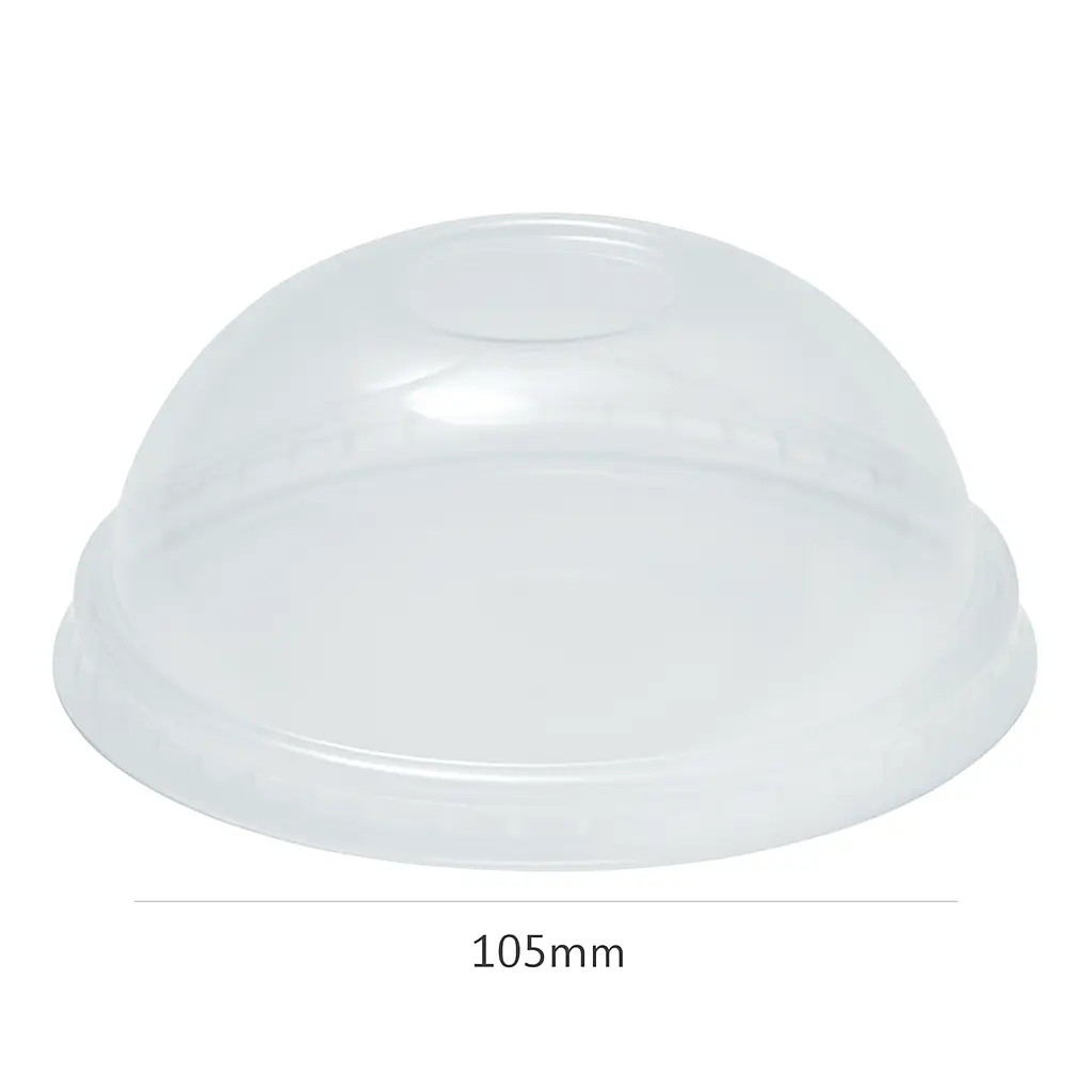 [051010] 105mm PET Plastic No Hole Dome Lid 1000/ctn