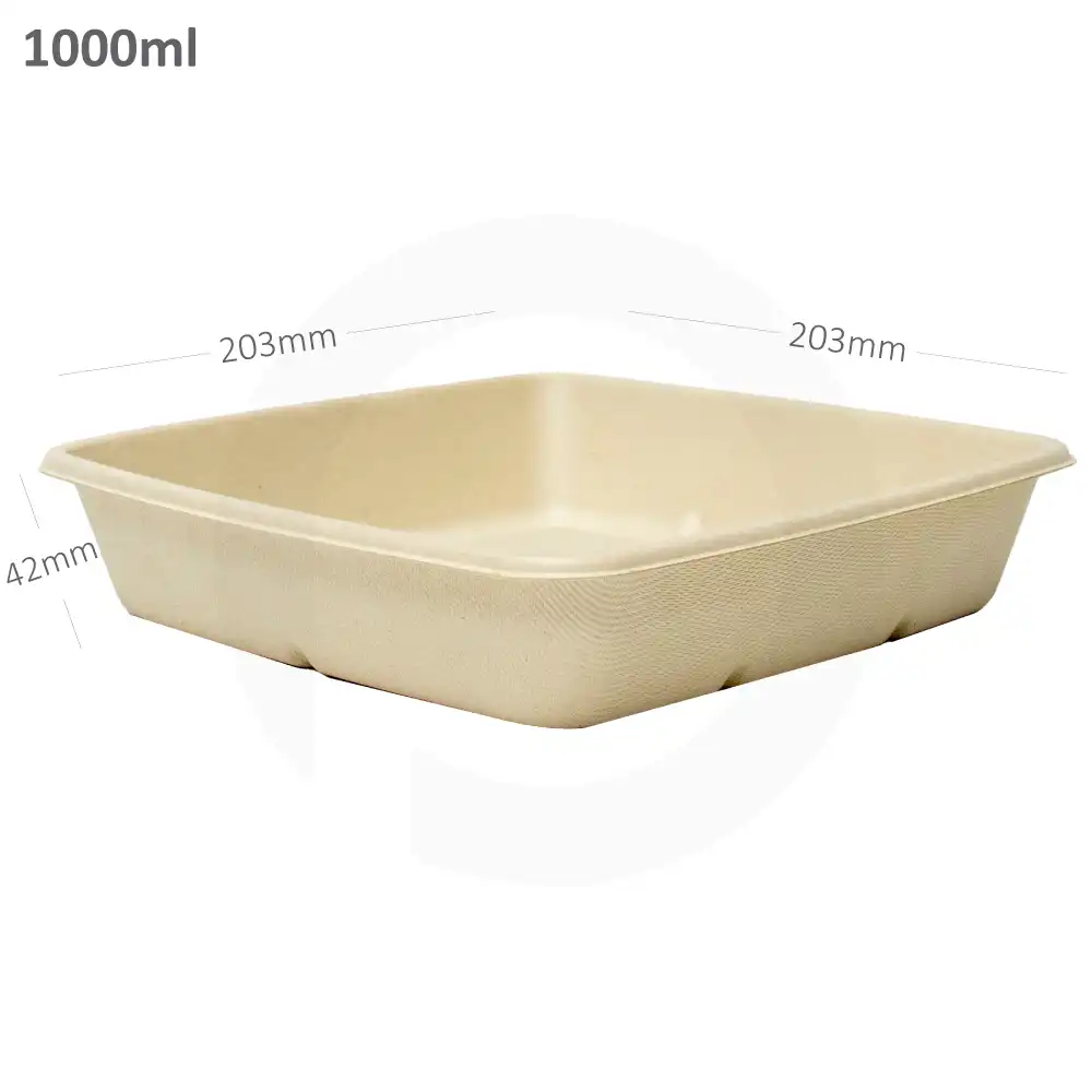 [018007] 1000ml Bagasse Sugarcane Food Bowl 300/ctn