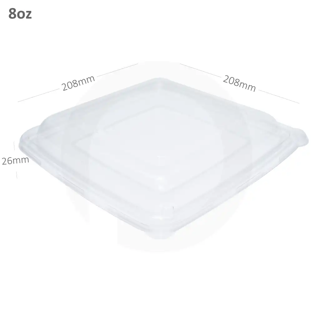 [018008] 208mm PET Plastic Sugarcane Bowl Lid 300/ctn