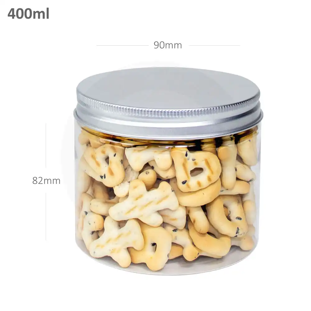 [010084] 400ml/90mm PET Plastic Jar Alu Cap 100/ctn
