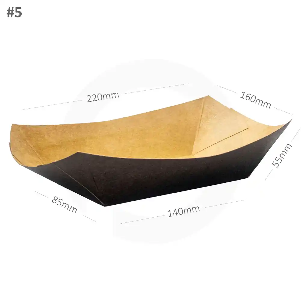 [052015] Black - #5 Kraft Paper Food Tray 500/ctn