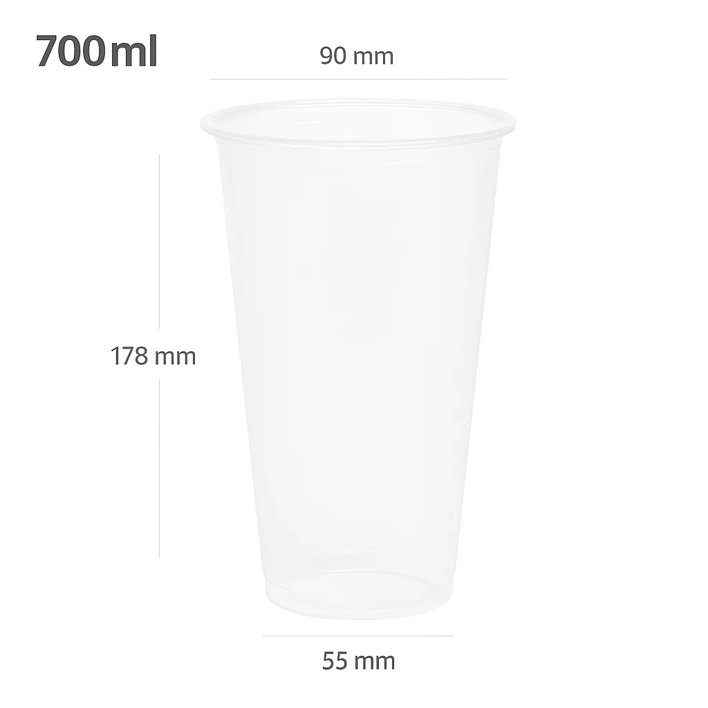 [040008] 700ml/90mm PP Plastic Cup 500/ctn