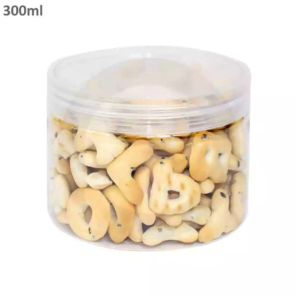 [010086] 300ml/90mm PET Plastic Jar Clear PP Cap 100/ctn