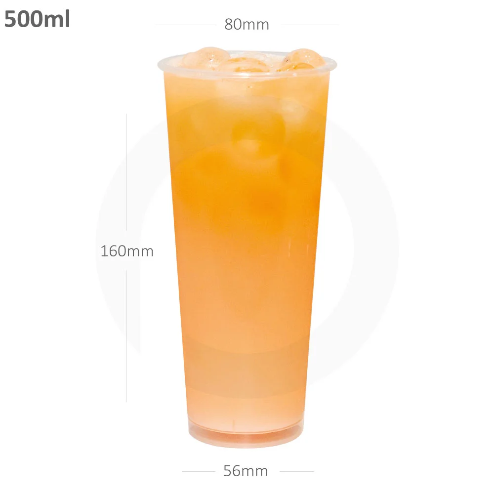 [014007] 500ml/80mm Clear PP Plastic Cup 500/ctn