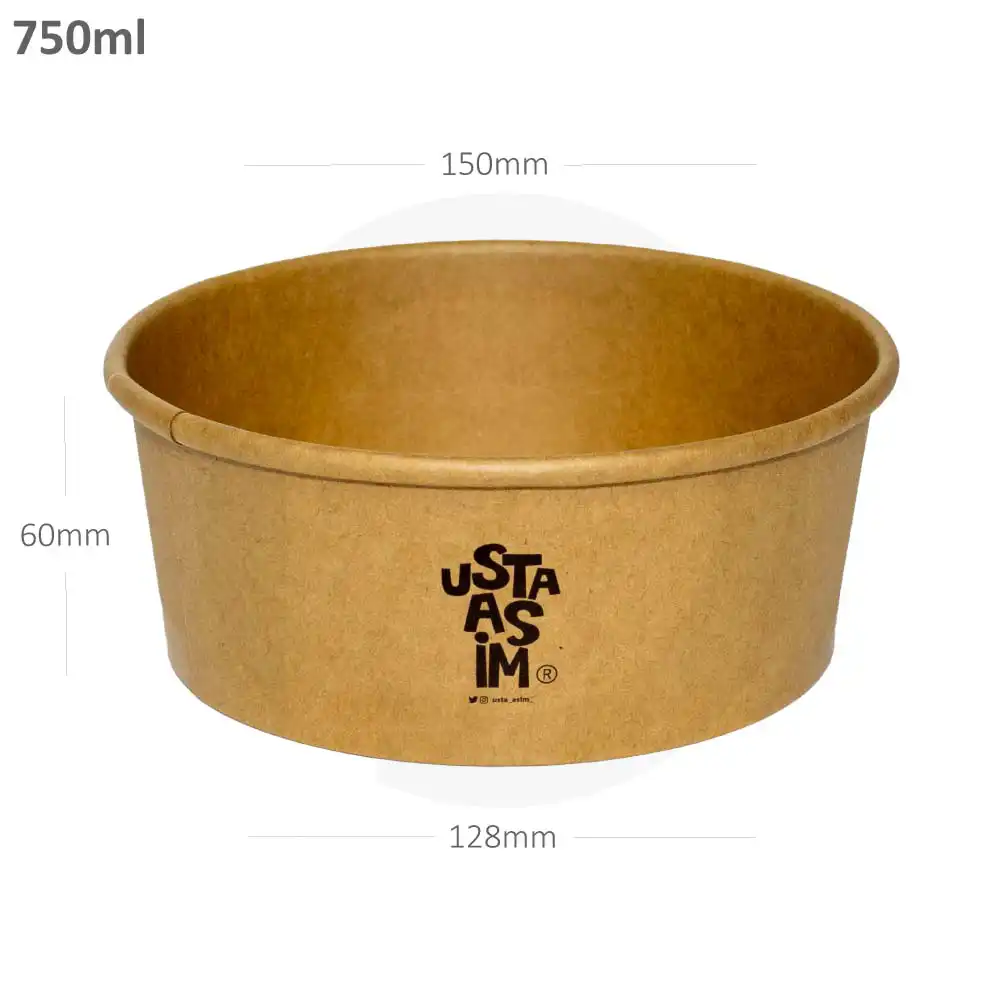 [067016] Usta Asim - 750ml Kraft Paper Salad Bowl 300/ctn