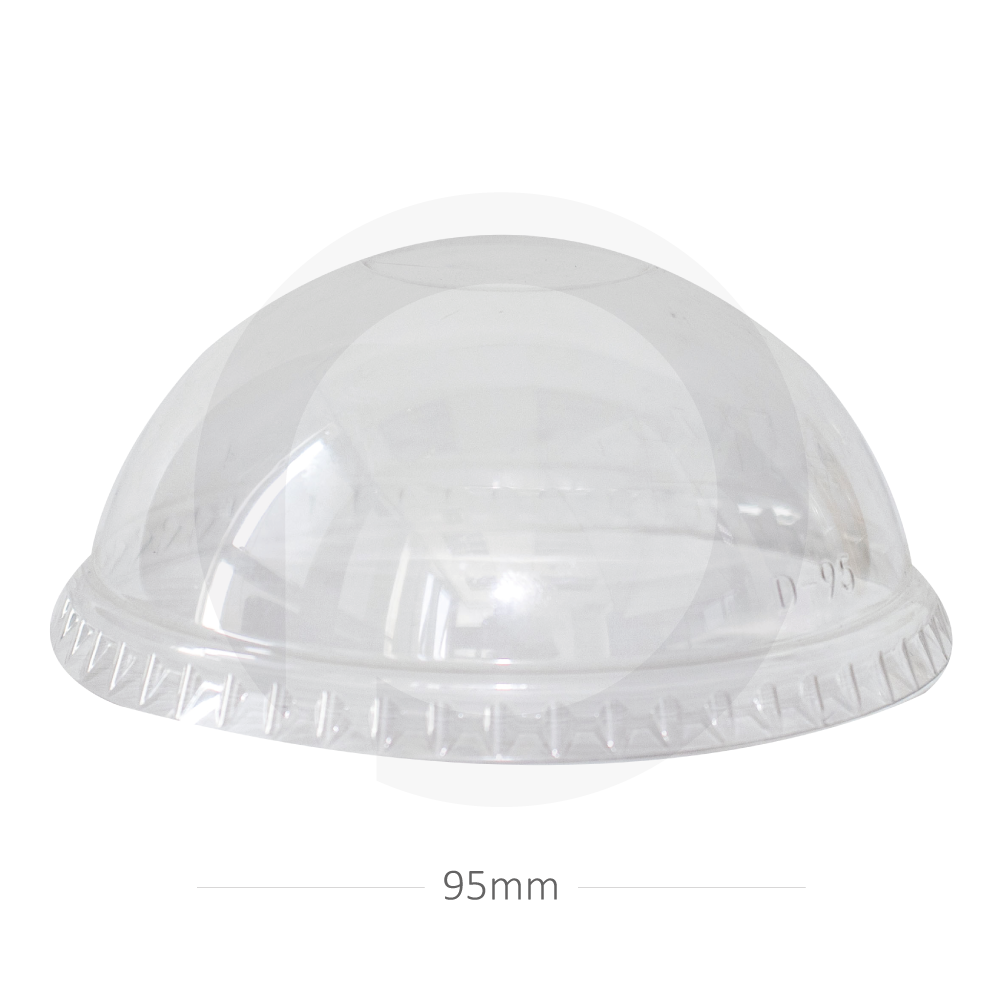 [013003] 95mm PET Plastic No Hole Dome Lid 1000/ctn