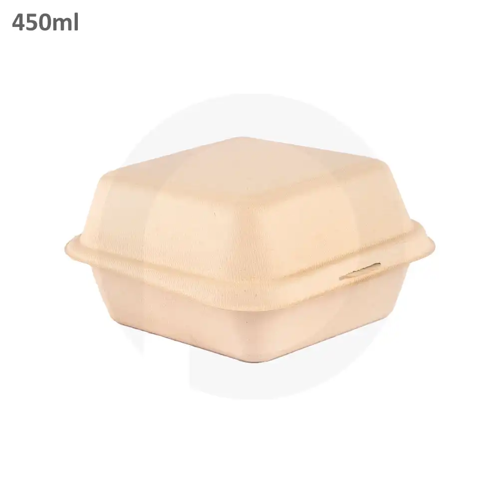 [074002] Prime Cut - 450ml Bagasse Sugarcane Burger Bowl 500/ctn 