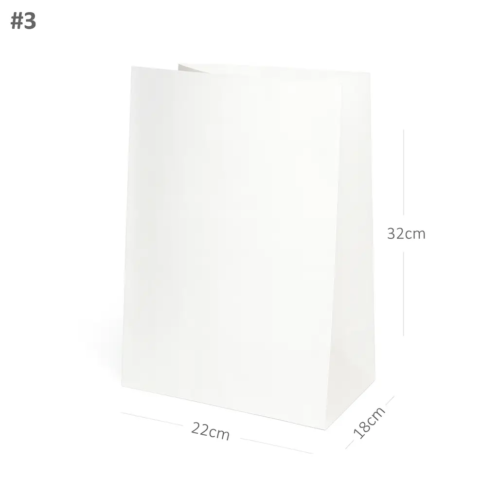 [new020] #3 White Paper No Handle Bag 200/ctn