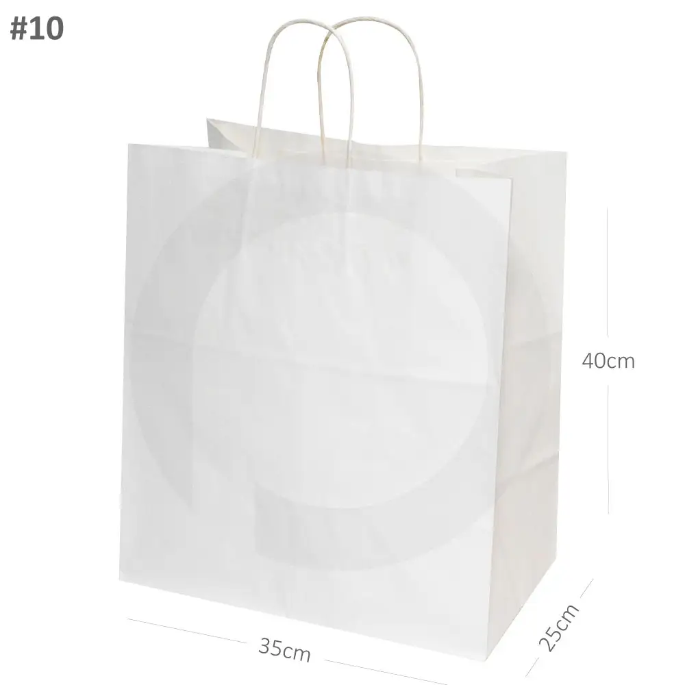 [new040] #10 White Paper Twisted Handle Bag 200/ctn