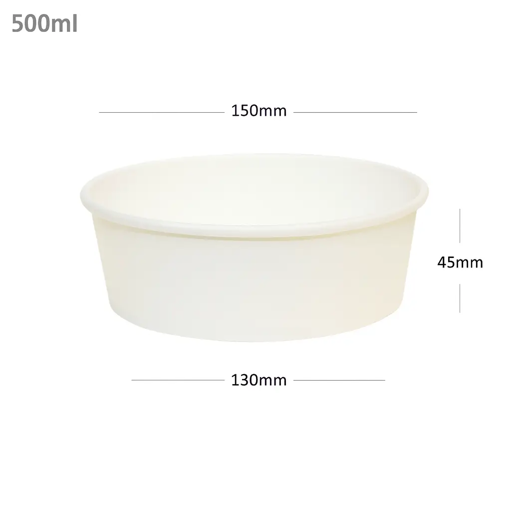 [new172] 500ml White Paper Salad Bowl 300/ctn