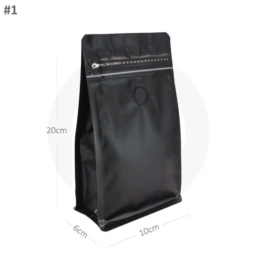 [new198] #1 Black Flat Bottom Ziplock Valve Bag 300/ctn