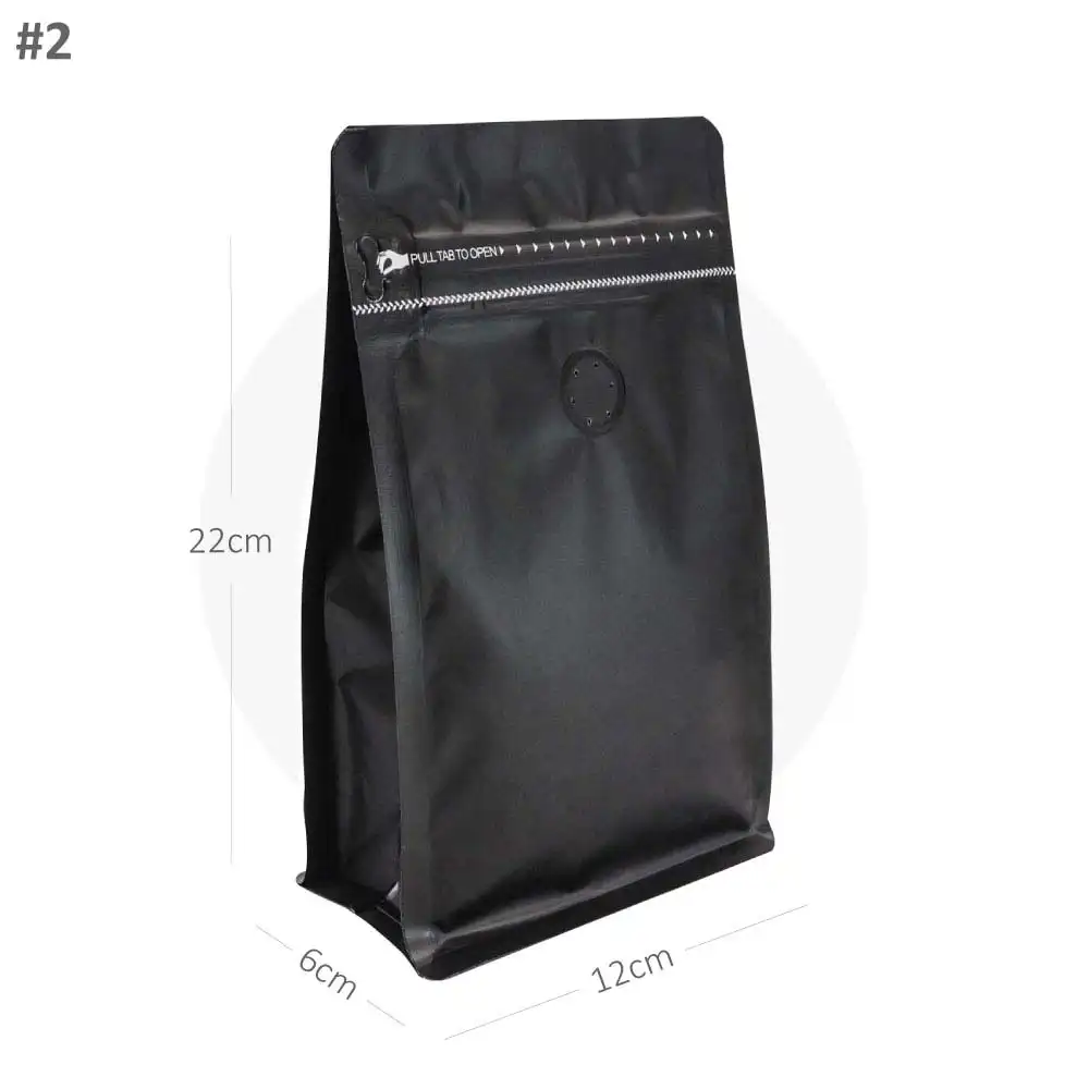 [new199] #2 Black Flat Bottom Ziplock Valve Bag 300/ctn