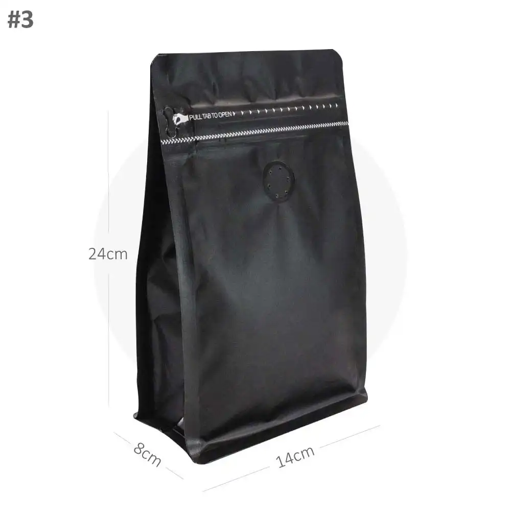 [new200] #3 Black Flat Bottom Ziplock Valve Bag 300/ctn