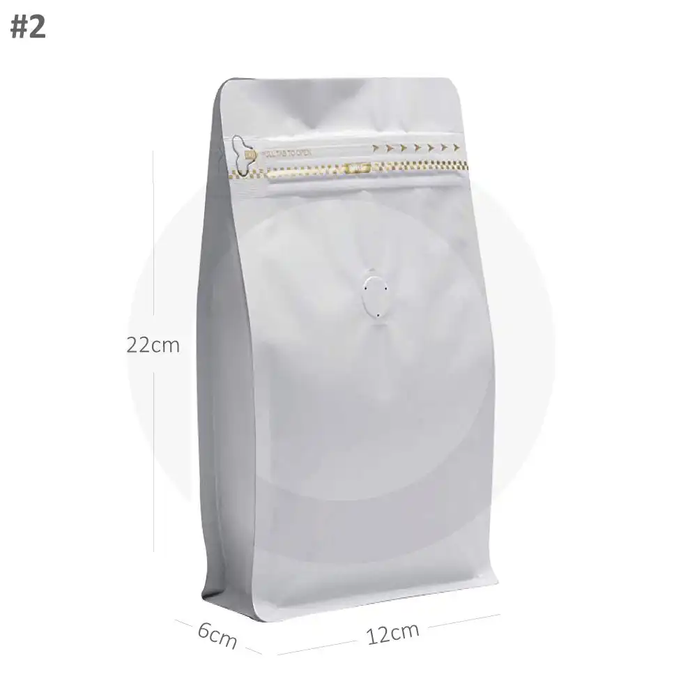 [new211] #2 White Flat Bottom Ziplock Valve Bag 300/ctn
