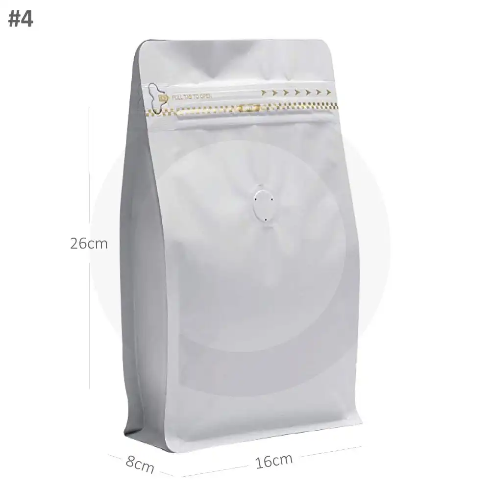 [new213] #4 White Flat Bottom Ziplock Valve Bag 300/ctn