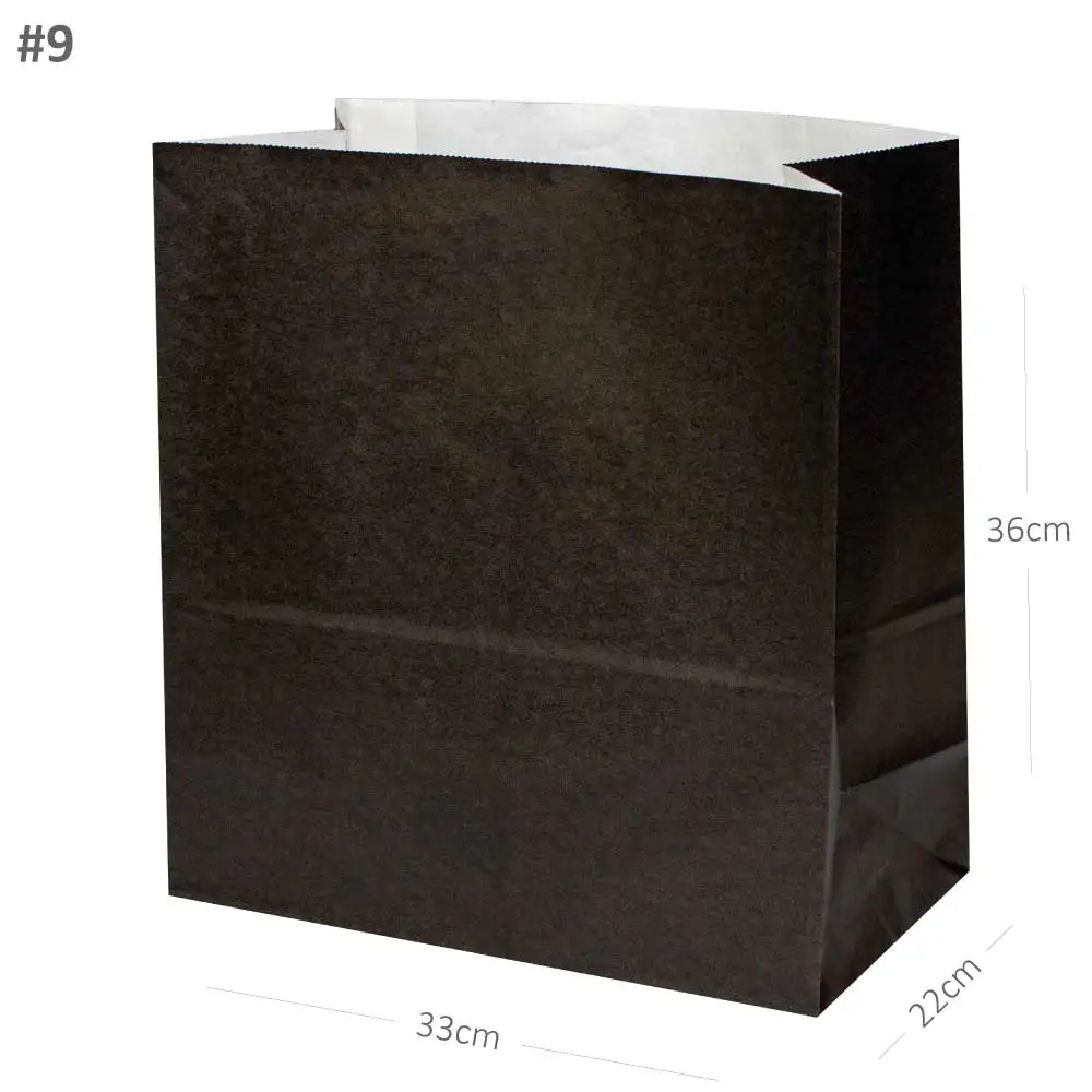 [new312] Black - #9 White Paper No Handle Bag 200/ctn