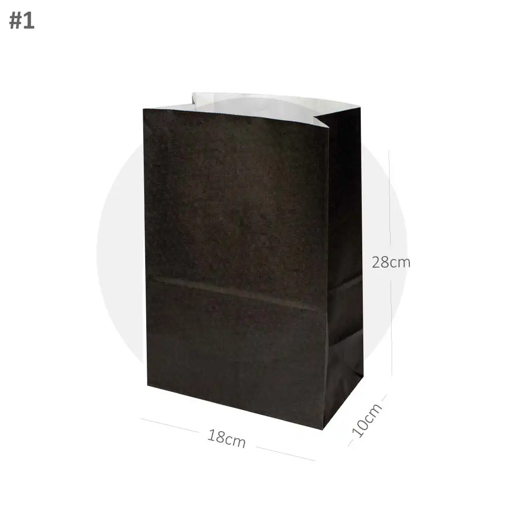 [new364] Black - #1 White Paper No Handle Bag 200/ctn