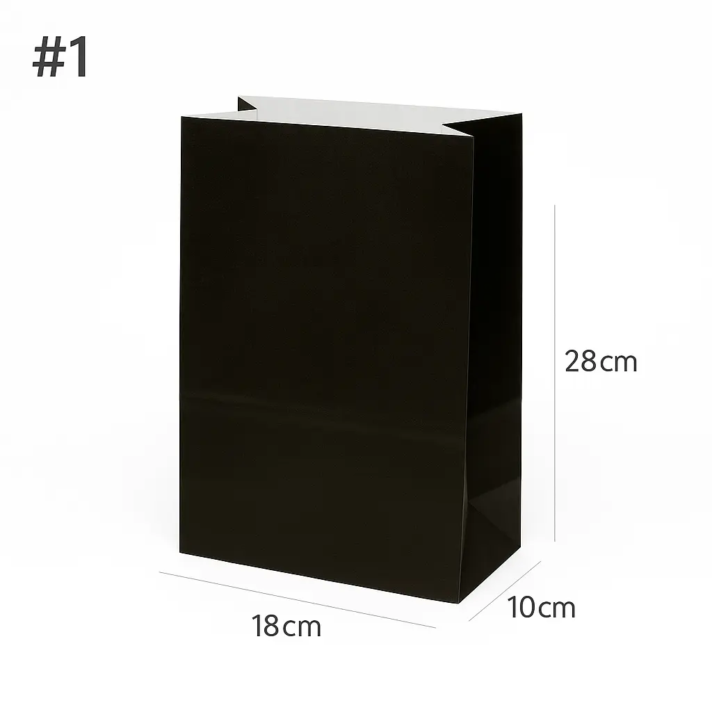 [new364] Black - #2010 White Paper No Handle Bag 200/ctn