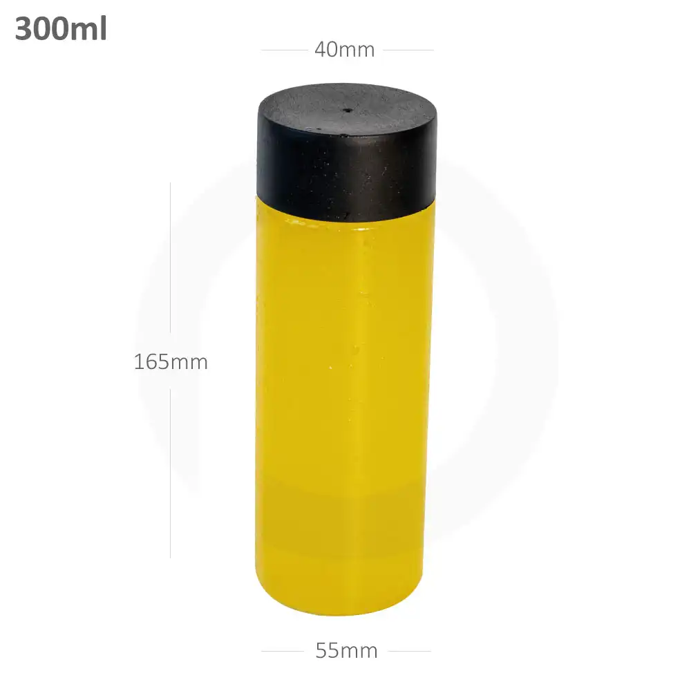 [003007] 300ml PET Plastic Bottle with Black PP Cap 100/ctn